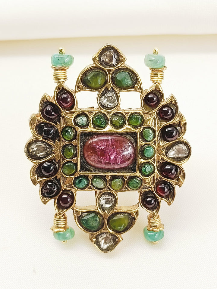 Sumona Multi Colour 92.5 Silver Finger Ring - qivii