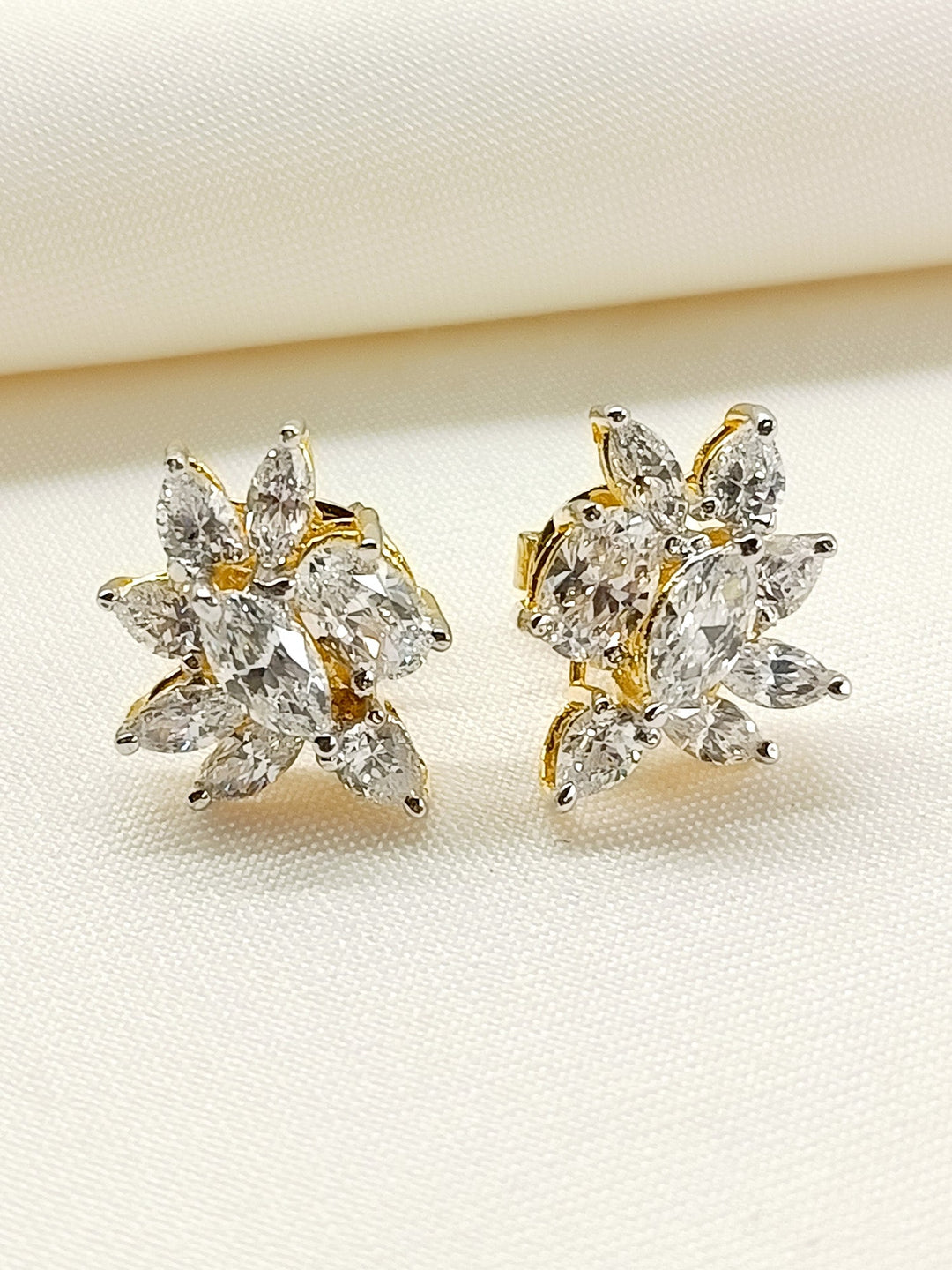 Geetu 92.5 Silver Swarovski Stone Tops - qivii