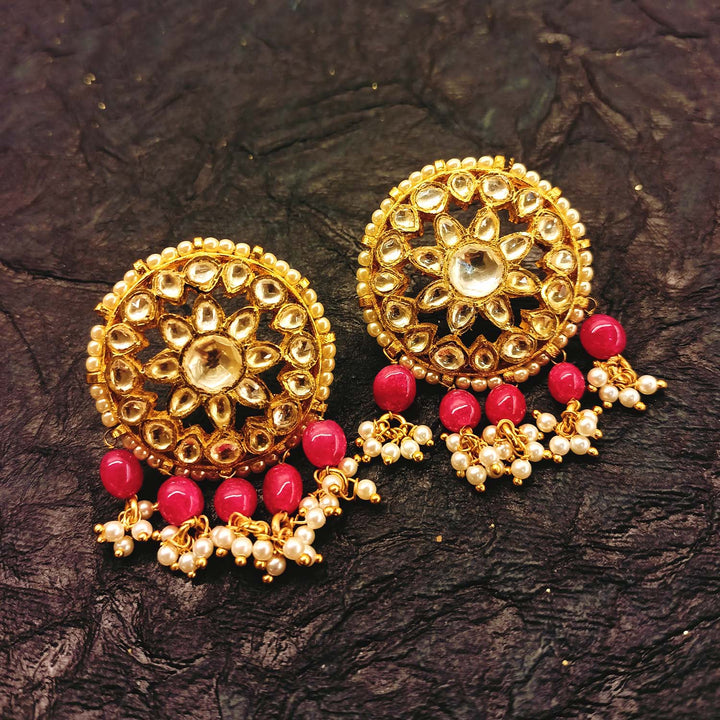 Beautiful Mitali Rose Pink Gold Plated Kundan Tops for women