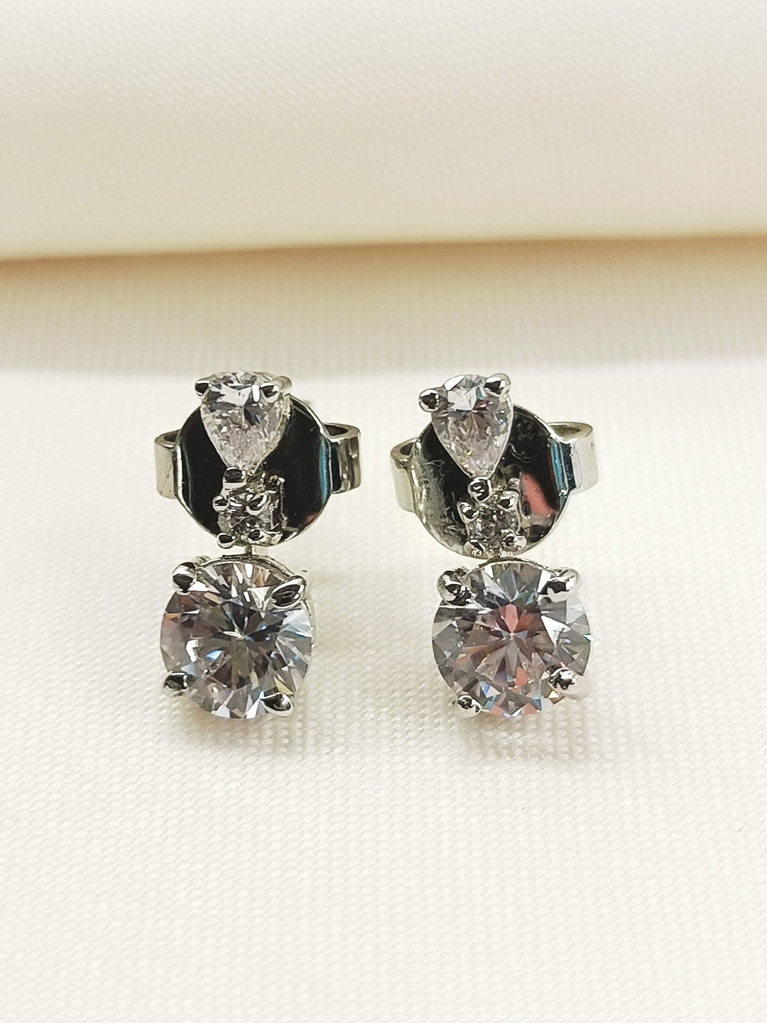 Mahua 92.5 Silver Swarovski Stone Tops - qivii