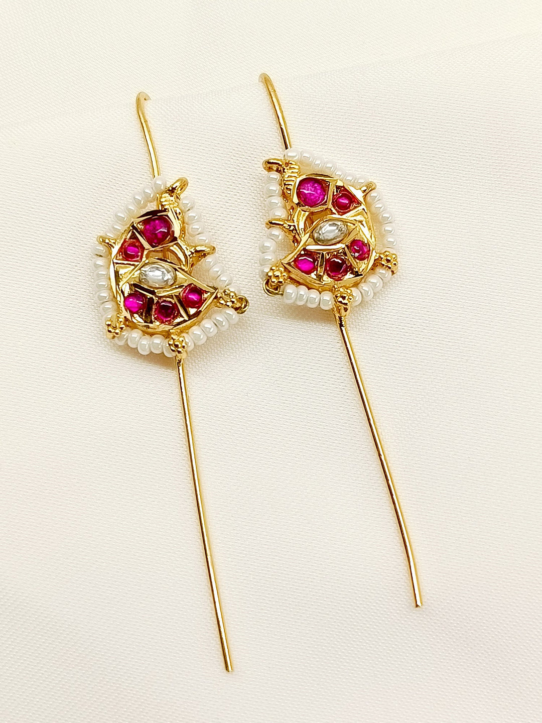 Alpita Ruby Gold Plated Kundan Ear Cuff [ Price is for Pair ] - qivii