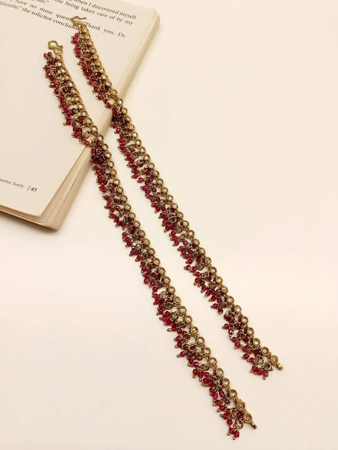 Linda Rose Pink Polki Anklet - qivii