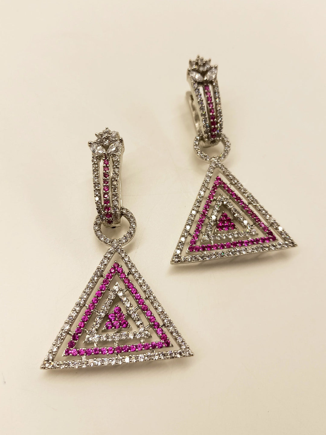 Nancy Pink Western Earrings - Handcrafted Dangle Earrings with Intricate Western-inspired Design