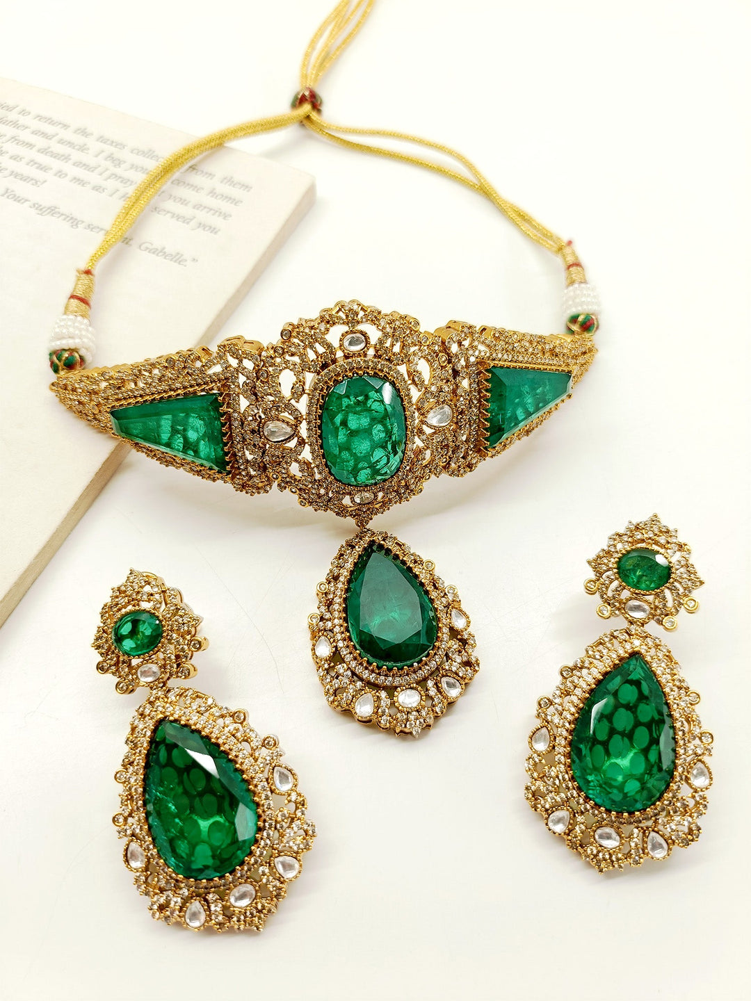 Keyla Green Boutique Choker Set - qivii