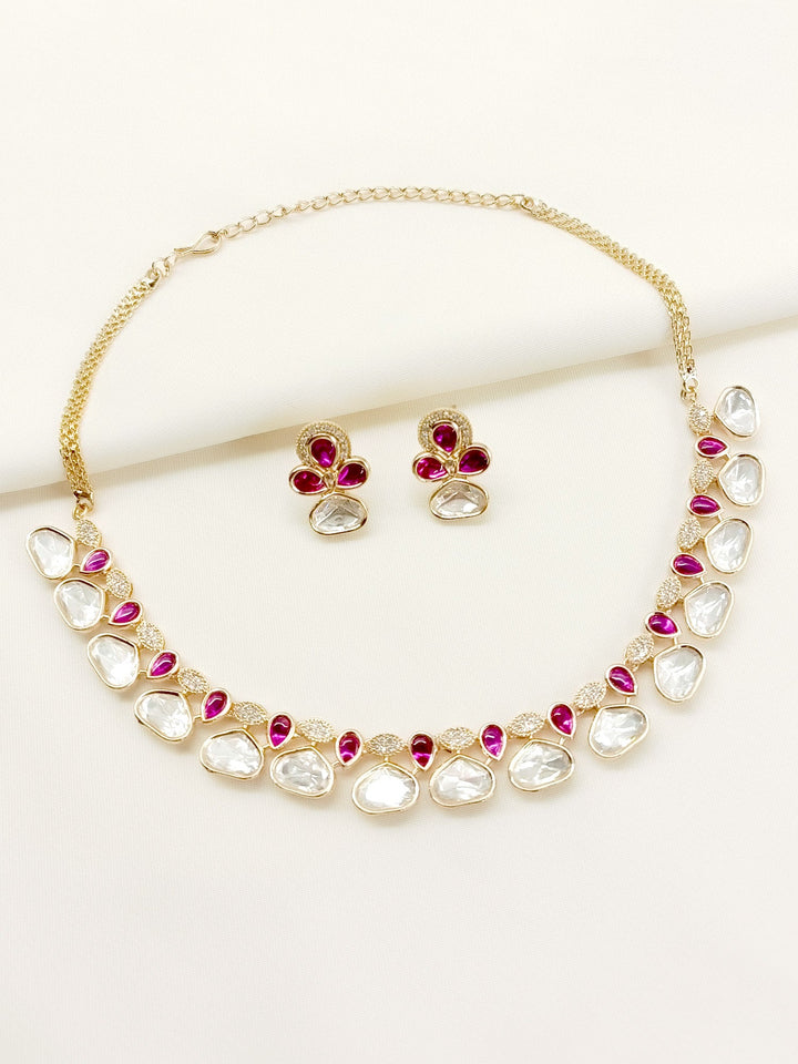 Avika Ruby Kundan Necklace Set - qivii