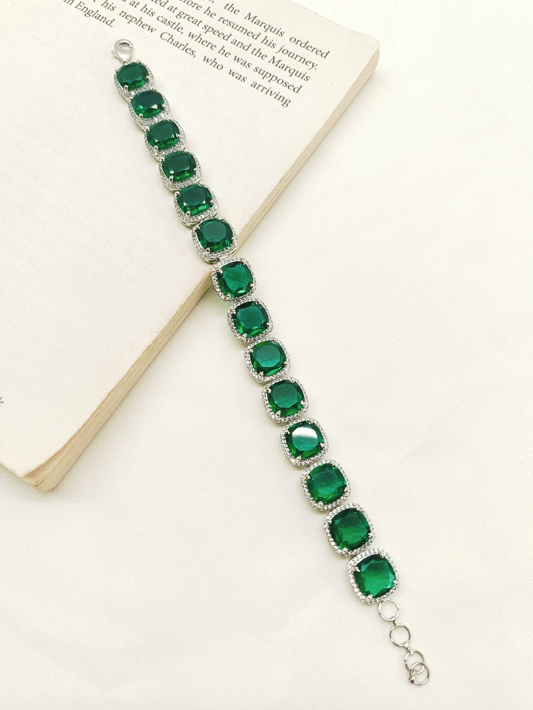 Raheem Green American Diamond Bracelet - qivii