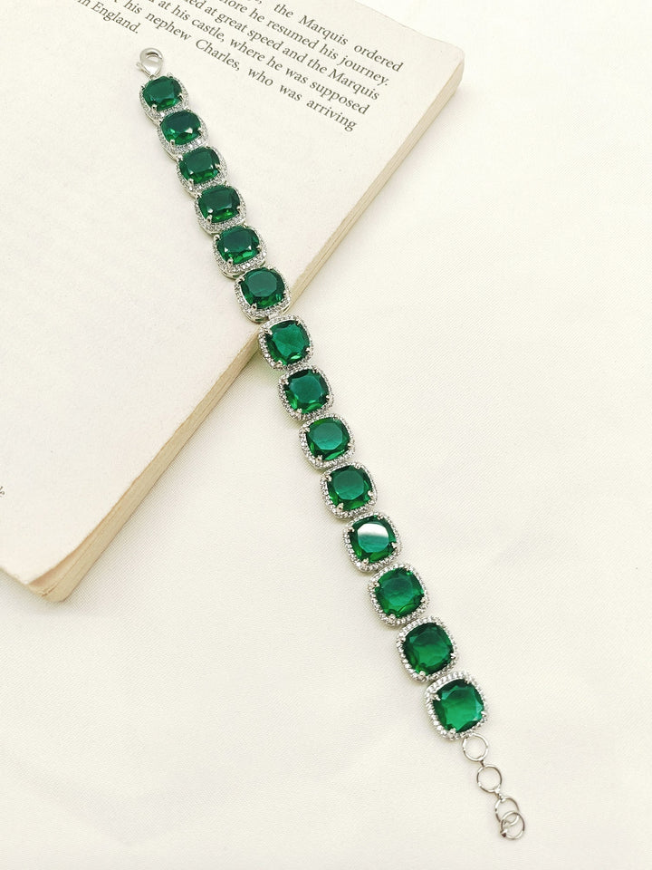Raheem Green American Diamond Bracelet - qivii