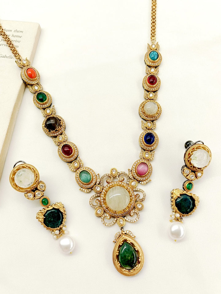 Tehreem Multi Colour Boutique Necklace Set - qivii
