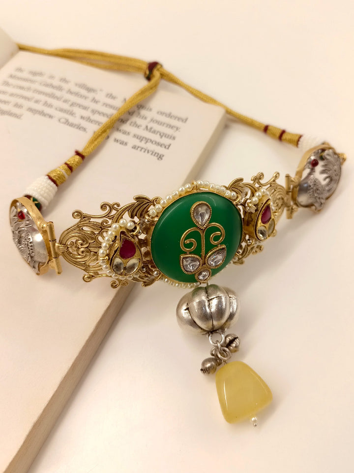 Rimi R & G Boutique Choker - Black velvet choker necklace with delicate gold chain detail