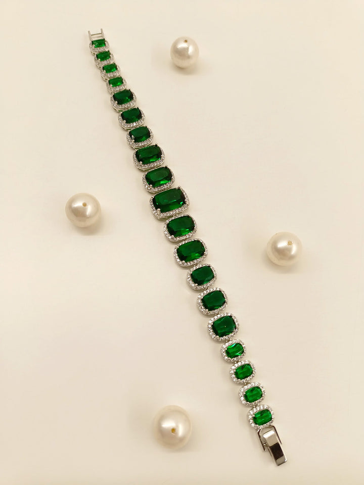 Sameera Green American Diamond Bracelet - qivii