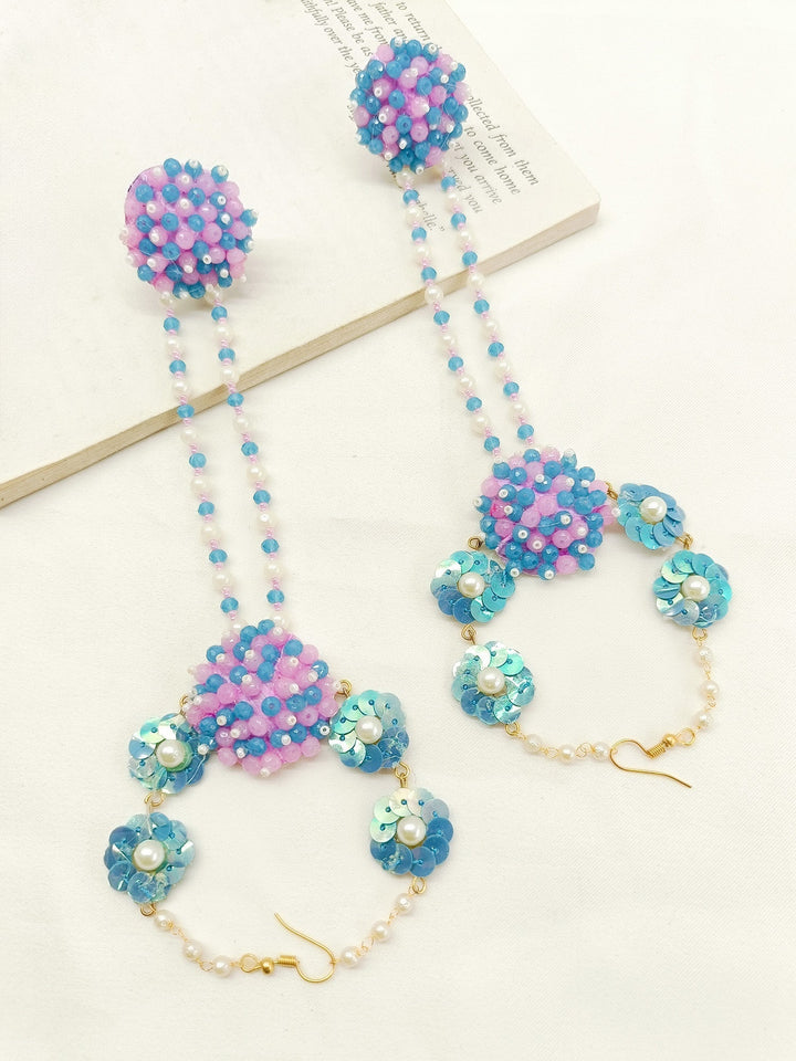 Moez Pink & Blue Handmade Hathphool Set Of 2 - qivii