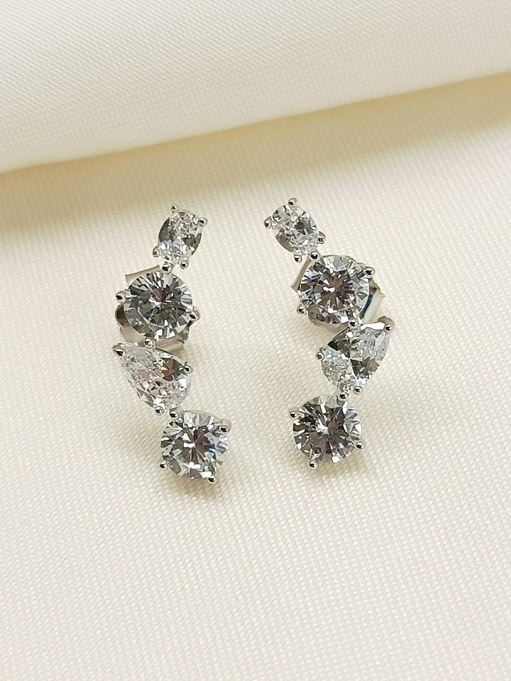 Pankhuri 92.5 Silver Swarovski Stone Tops - qivii