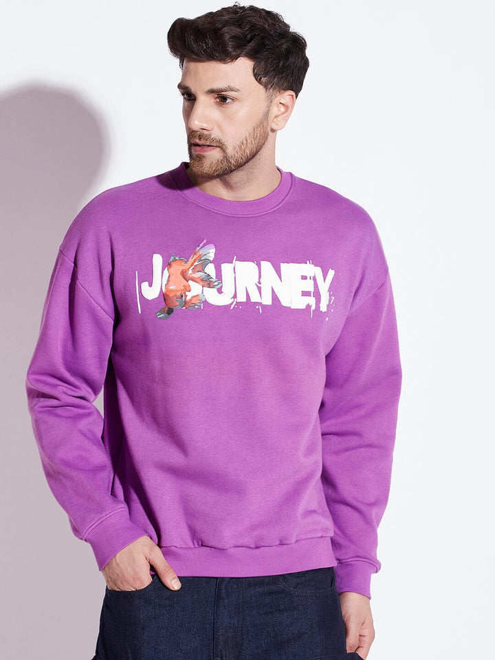 Purple Gold Fish Oversized Sweatshirt