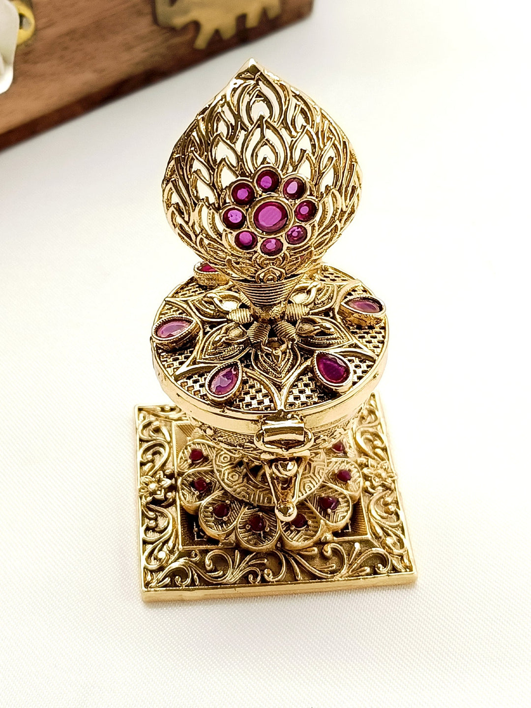 Janya Ruby Antique Sindoor Dibbi - qivii