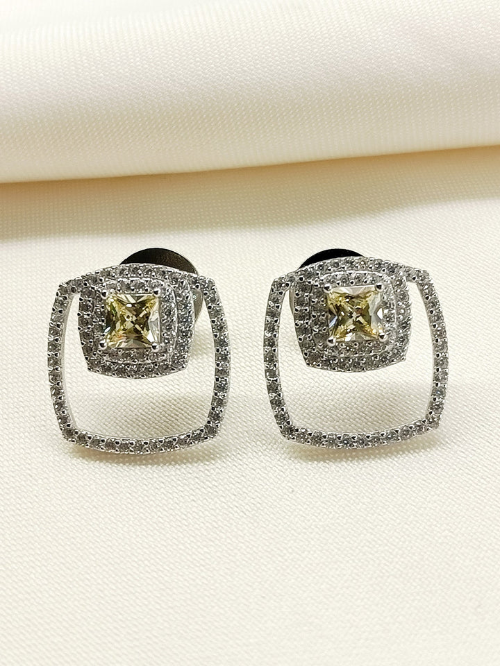 Nitya Yellow 92.5 Silver Swarovski Stone Tops - qivii