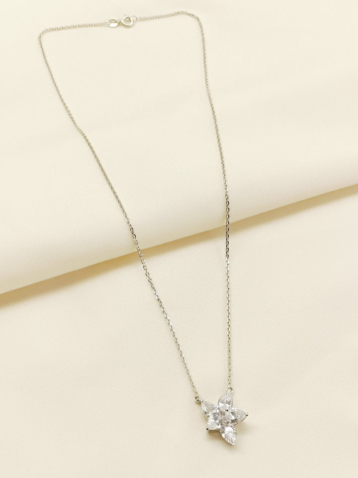 Zamila 92.5 Silver Swarovski Stone Pendal - qivii