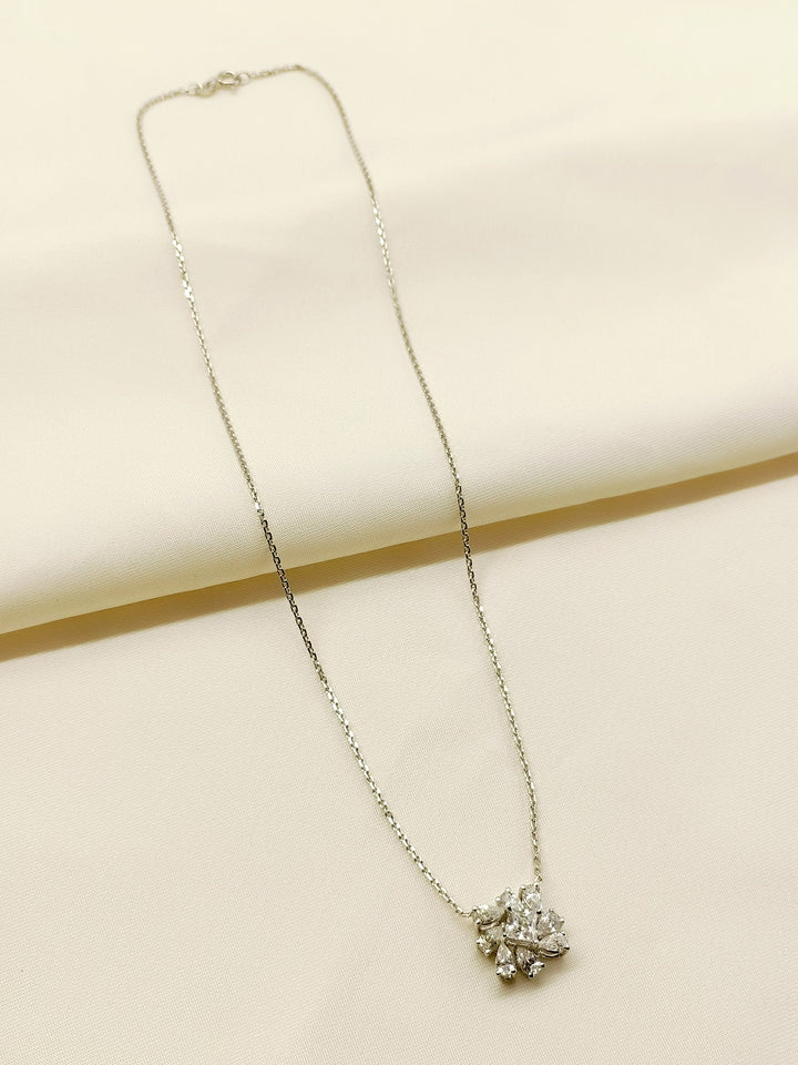 Sylvie 92.5 Silver Swarovski Stone Pendal - qivii
