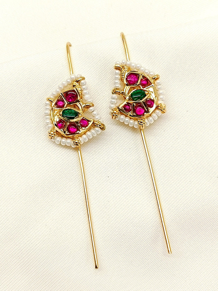 Aashima M & G Gold Plated Kundan Ear Cuff [ Price is for Pair ] - qivii