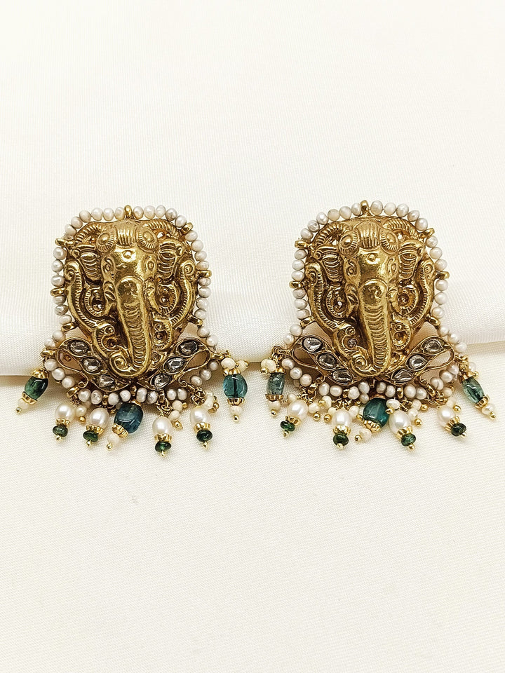 Jini Green 92.5 Silver Earring - qivii