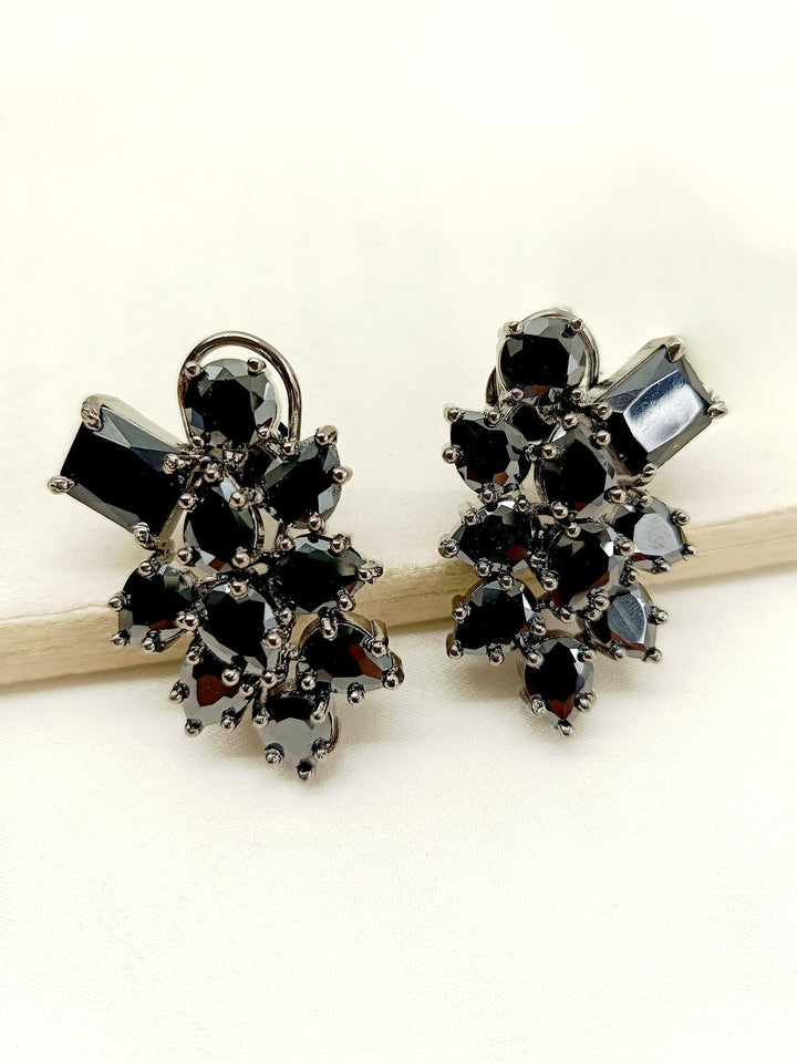 Yaminah Black Victorian Tops with lace trim and high neckline