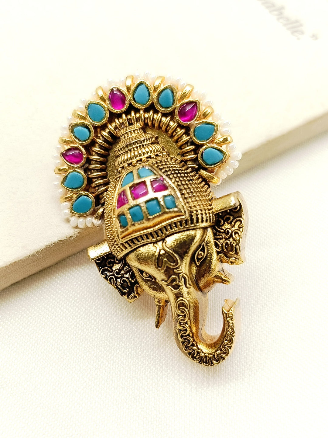 Swaaria Multi Colour Ganesh Ji Brooch - qivii