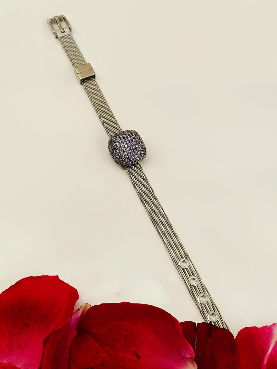 Riz Lavender Square Shape Victorian Bracelet - qivii