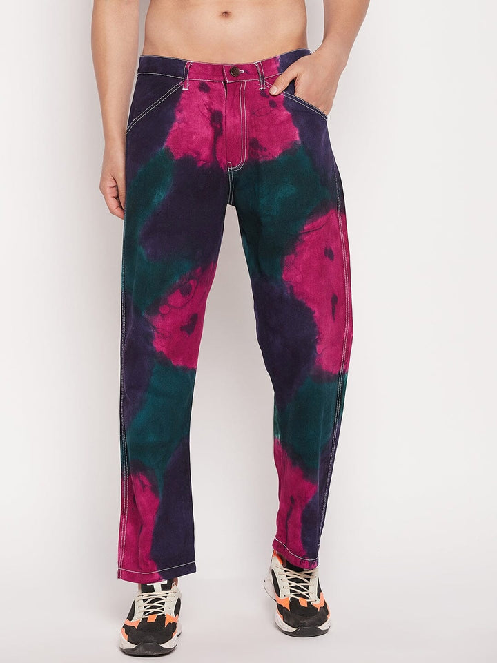 Navy Tri Colour Carpenter Pants