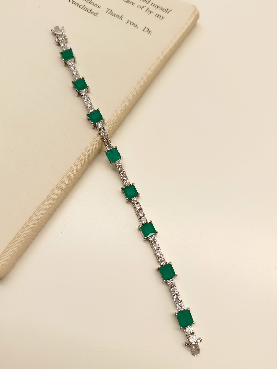Melon Emerald American Diamond Bracelet - qivii