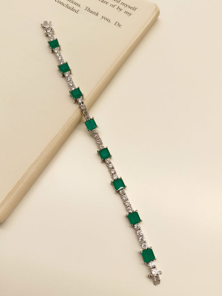 Melon Emerald American Diamond Bracelet - qivii