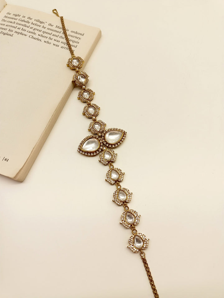 Danam White Diamond Polki Sheeshpatti - qivii