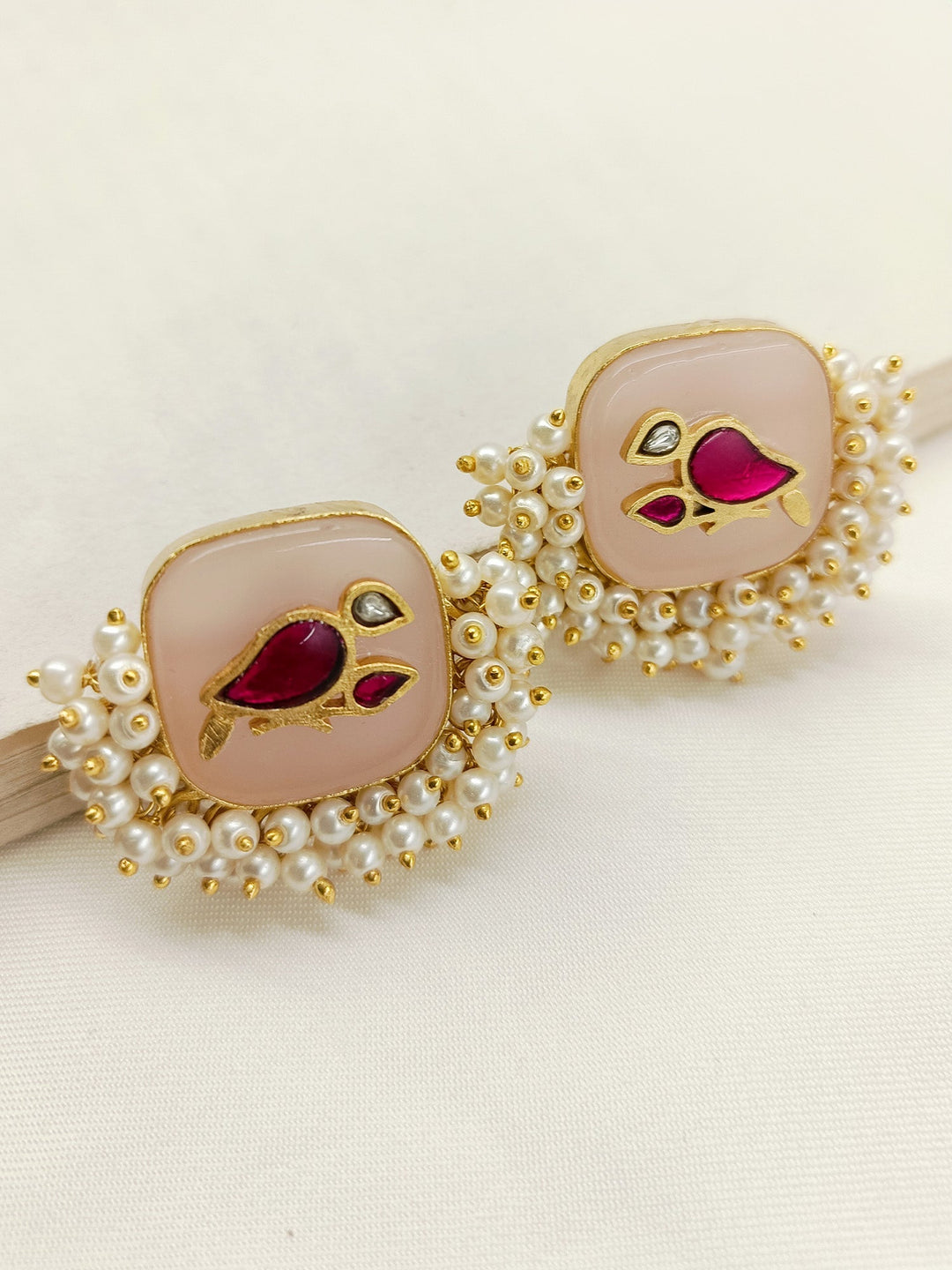 Dayita Baby Pink Boutique Tops - Gold Plated Brass Metal 