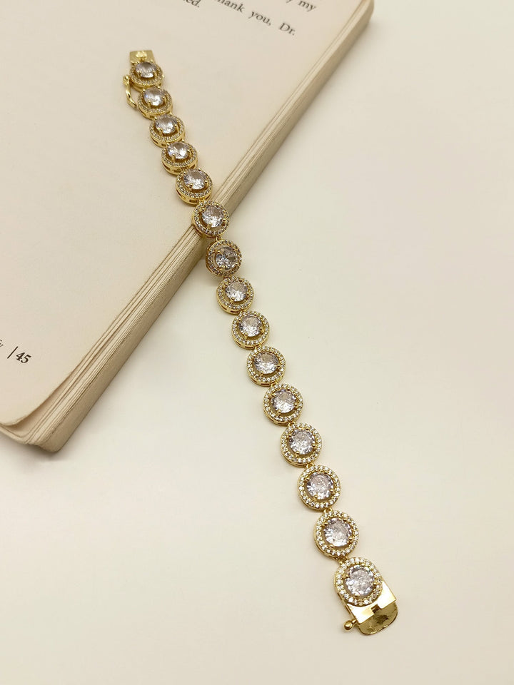 Dusshala White American Diamond Bracelet - qivii