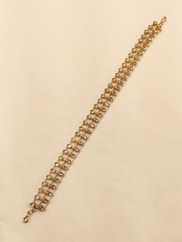 Zayna Pearl White Kundan Sheeshphool - qivii