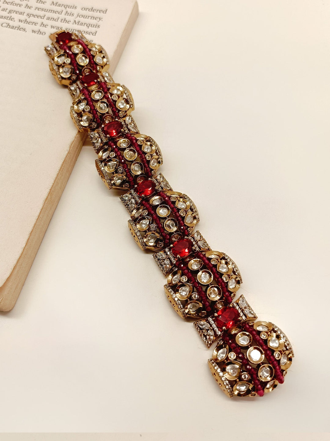 Yajide Maroon Victorian Bracelet - qivii