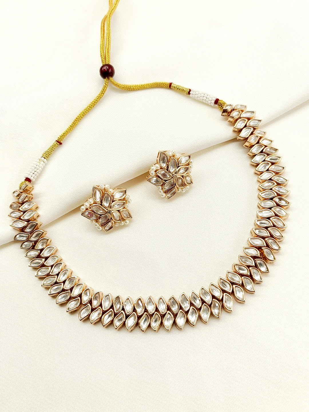 Anupama White Kundan Choker Set - qivii