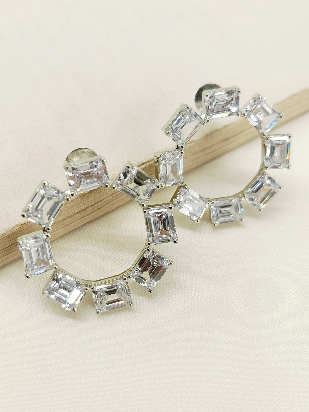 

Elegant and sophisticated Avisha White American Diamond Tops with silver plated brass metal and genuine American diamonds for a sparkling look