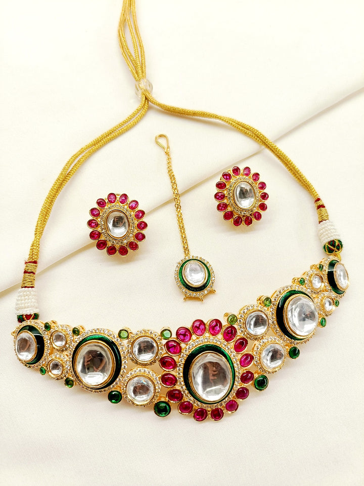 Chetaki M & G Kundan Choker Set - qivii