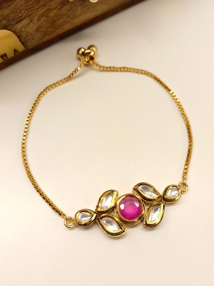 Aubrey Delicate Ruby Kundan Bracelet - qivii