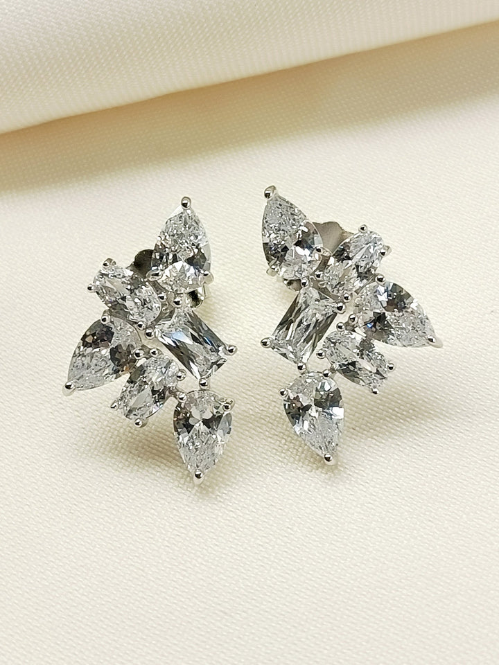 Samiya 92.5 Silver Swarovski Stone Tops - qivii