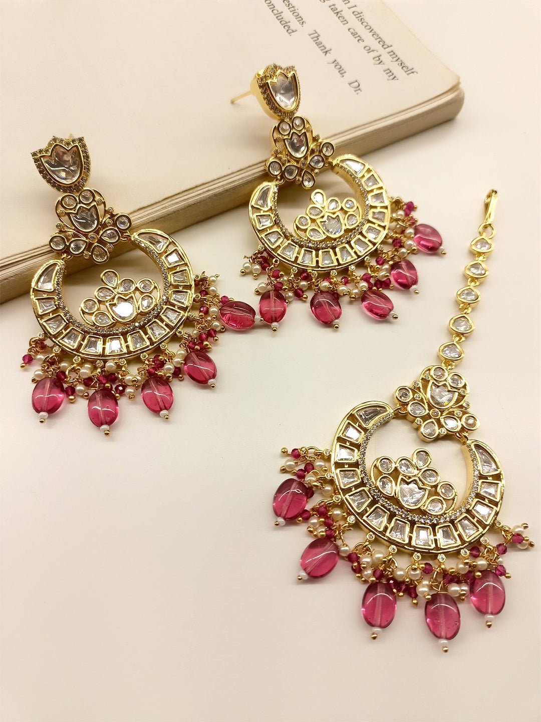 Zavanna Rose Pink Earrings With Teeka - qivii
