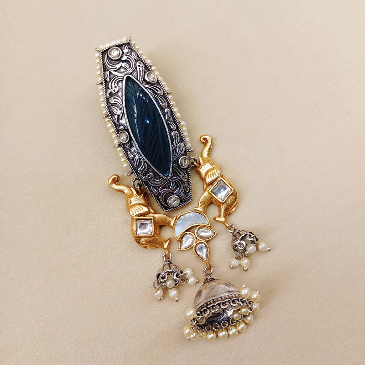  Exquisite fusion earrings with stone, kundan, and pearls