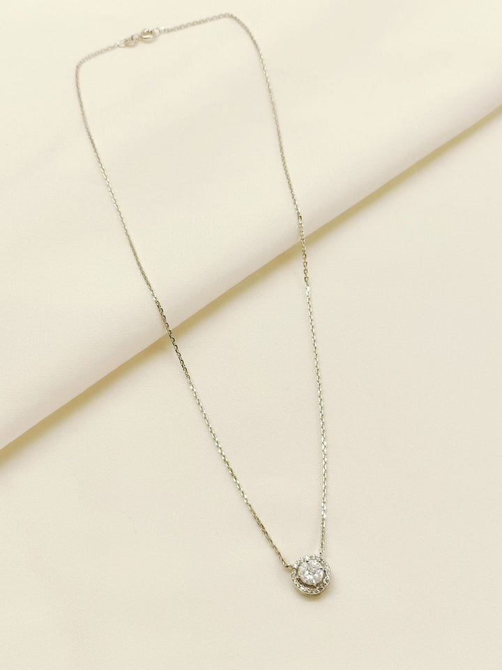 Zaahira 92.5 Silver Swarovski Stone Pendal - qivii