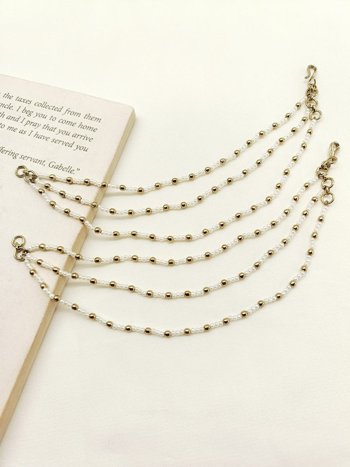 Iravati White Traditional Ear Chain - qivii