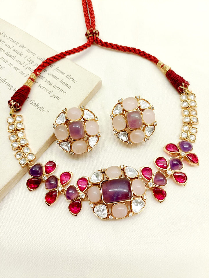 Shibani Multi Colour Kundan Choker Set - qivii