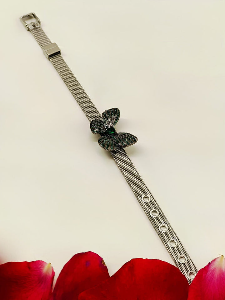 Era Green Butterfly Shape Victorian Bracelet - qivii