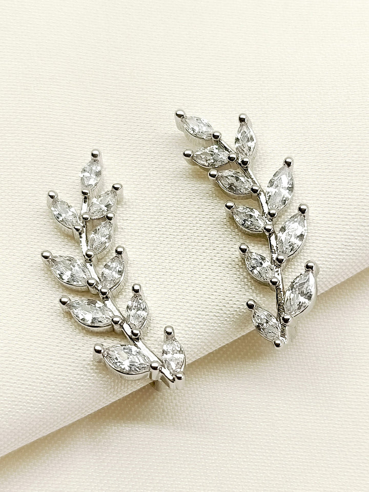 Pihu White American Diamond Earcuff - qivii