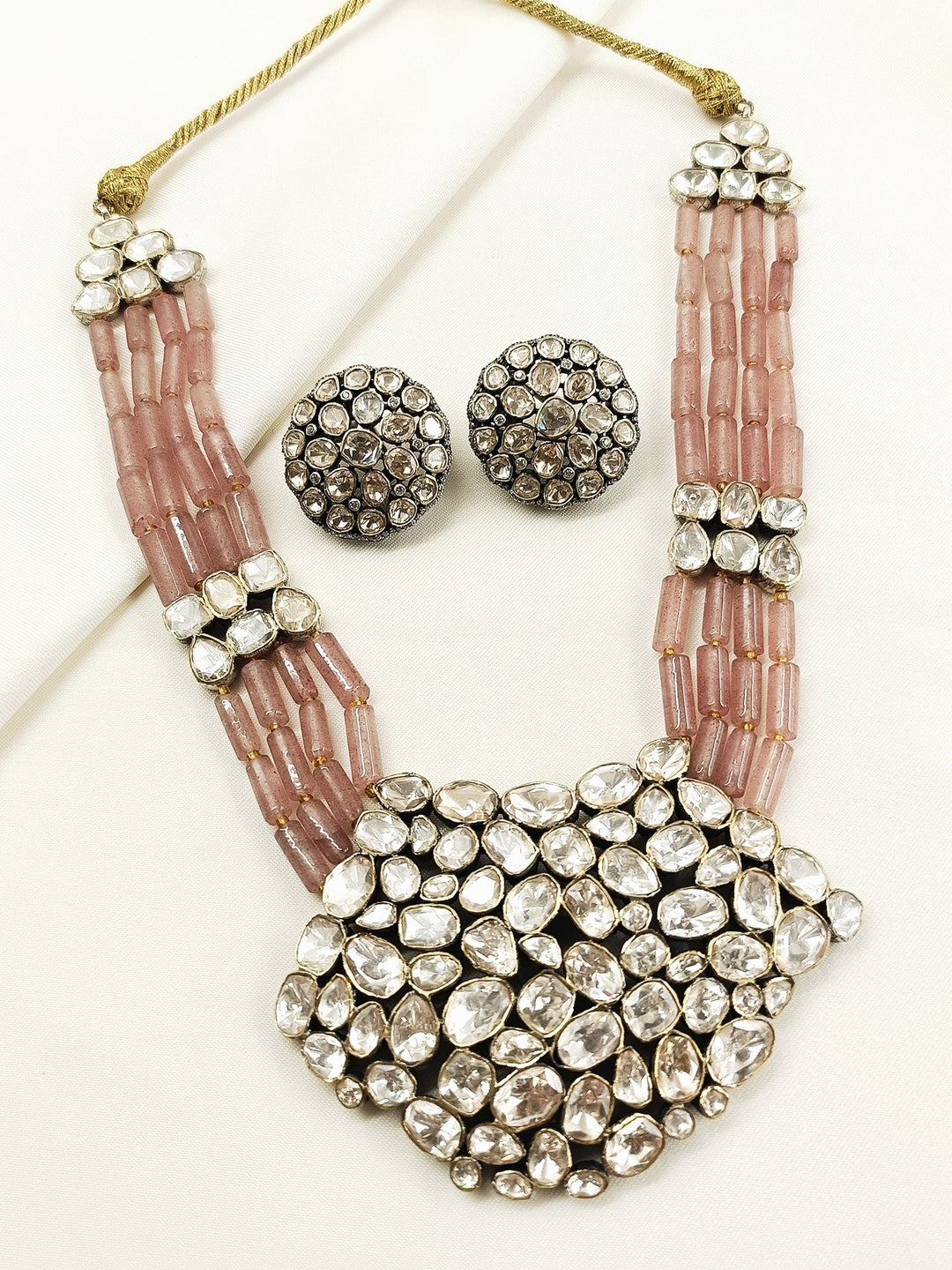 Aaliyah 92.5 Silver Moissonite Necklace Set - qivii