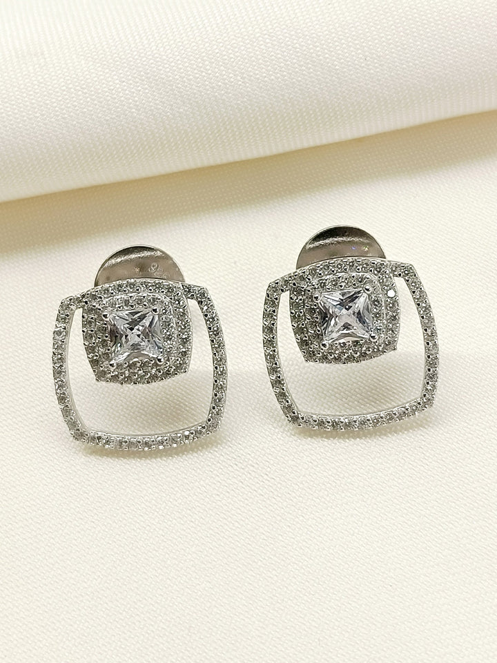 Aaminah 92.5 Silver Swarovski Stone Tops - qivii