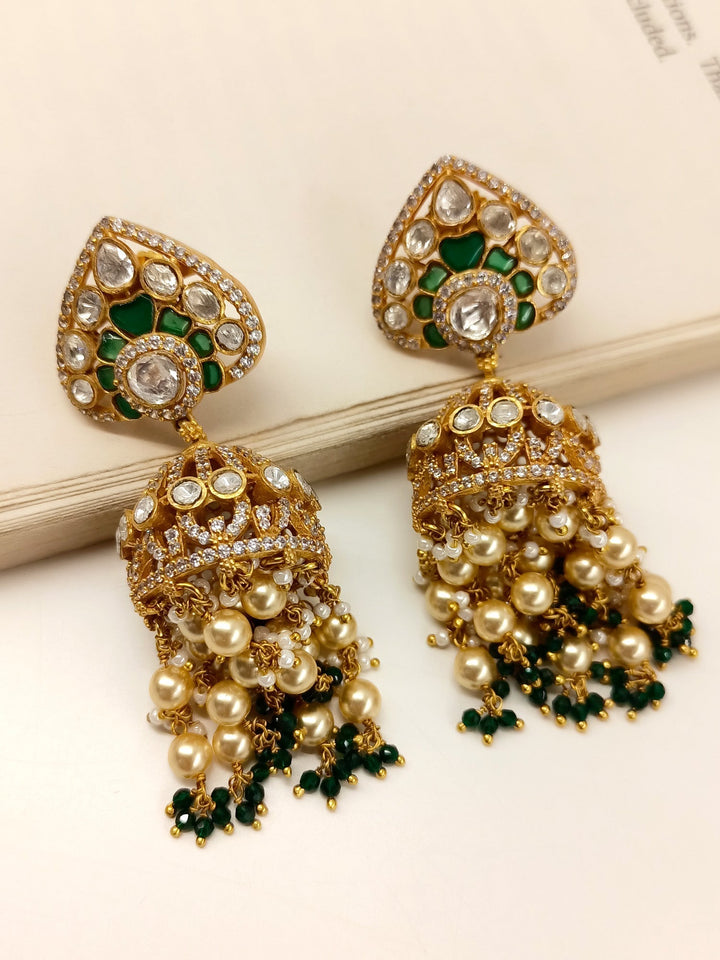 Vaidehi Emerald Kundan Jhumki - qivii