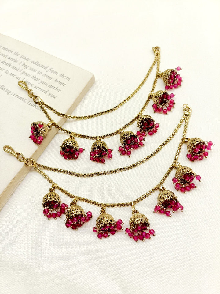 Apurva Majenta Traditional Ear Chain - qivii